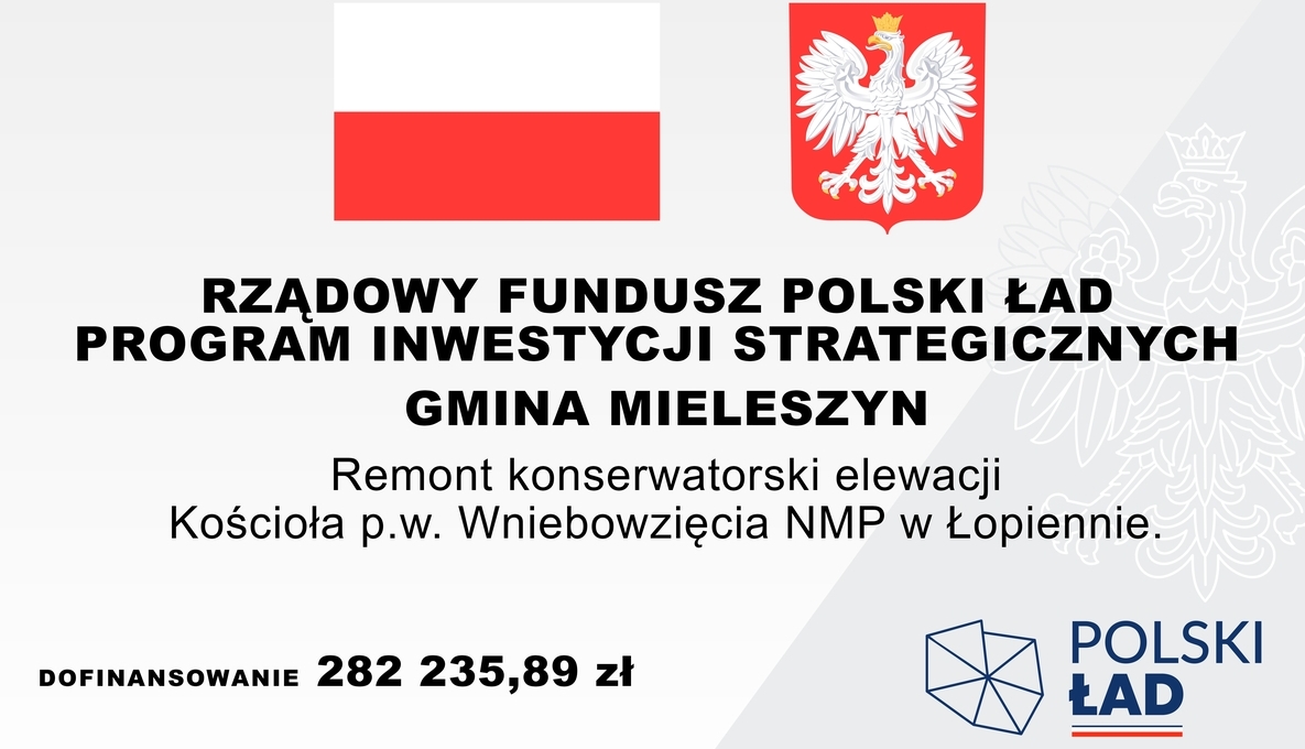 Zdjęcie do Remont konserwatorski elewacji kościoła p.w. Wniebowzięcia NMP w miejscowości Łopienno