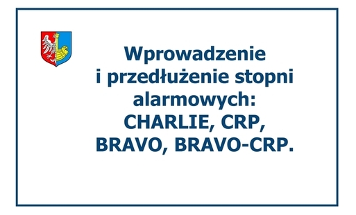 Zdjęcie do Stopnie alarmowe CHARLIE, BRAVO, BRAVO-CRP i CRP
