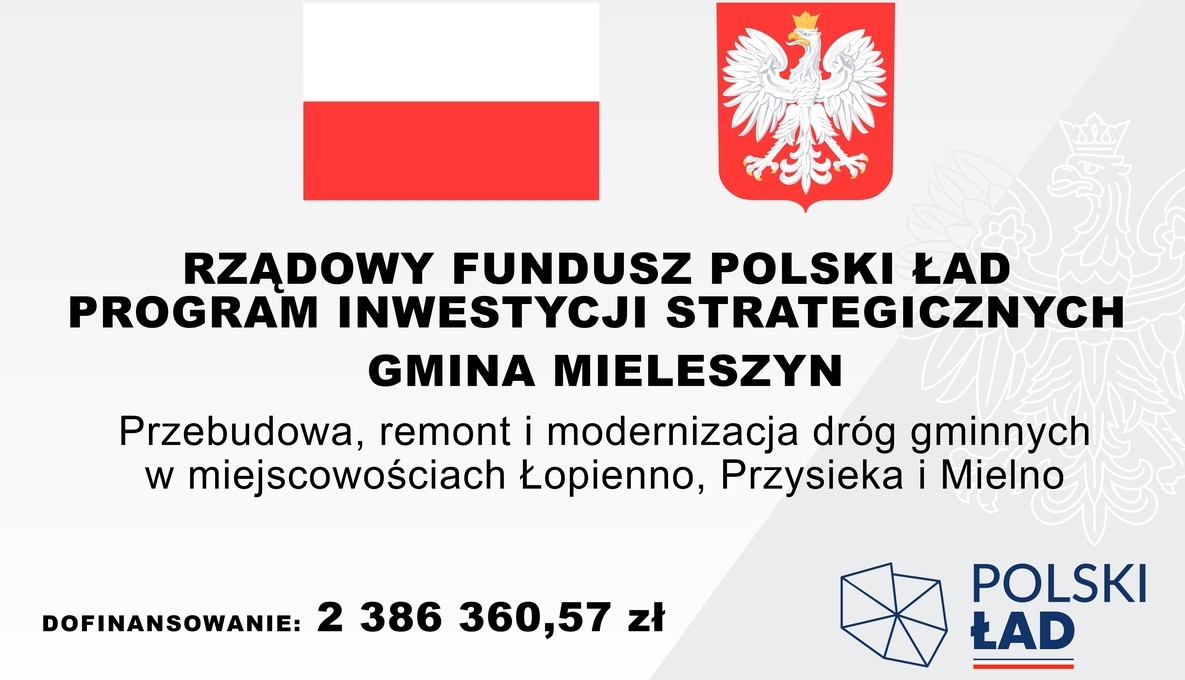 Zdjęcie do Przebudowa remont i modernizacja dr&oacute;g gminnych w miejscowościach Łopienno, Przysieka, Mielno